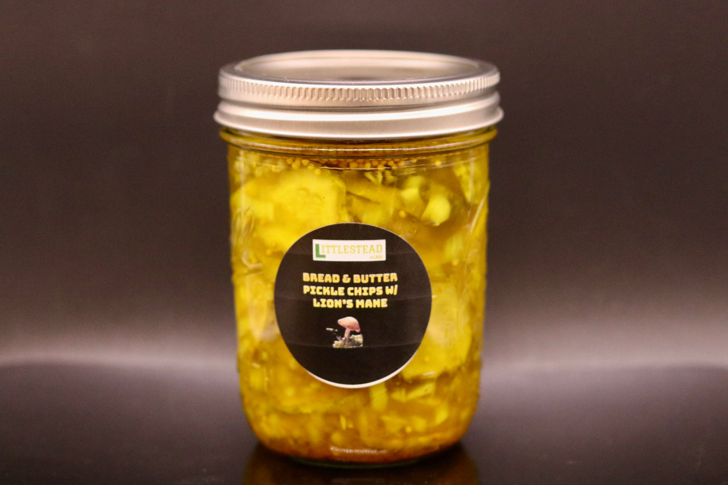 Pickles, Lion’s Mane Bread and Butter Chips
