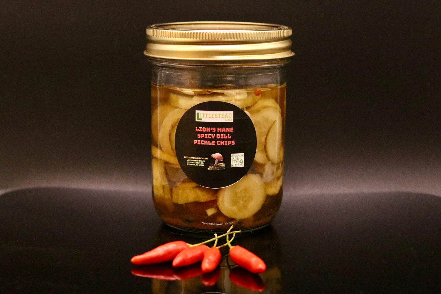 Pickles, Lions Mane spicy Dill Chips