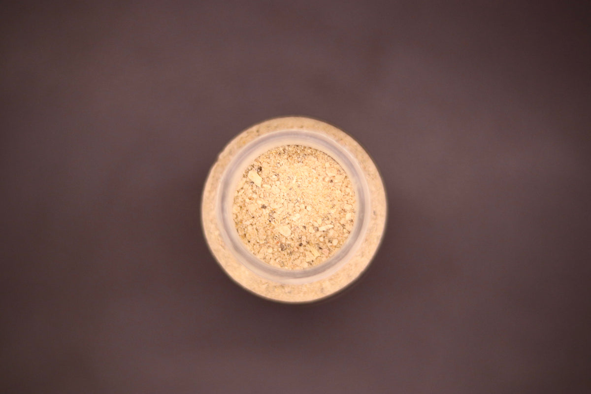 Close-up of Littlestead Acres Lion’s Mane mushroom powder